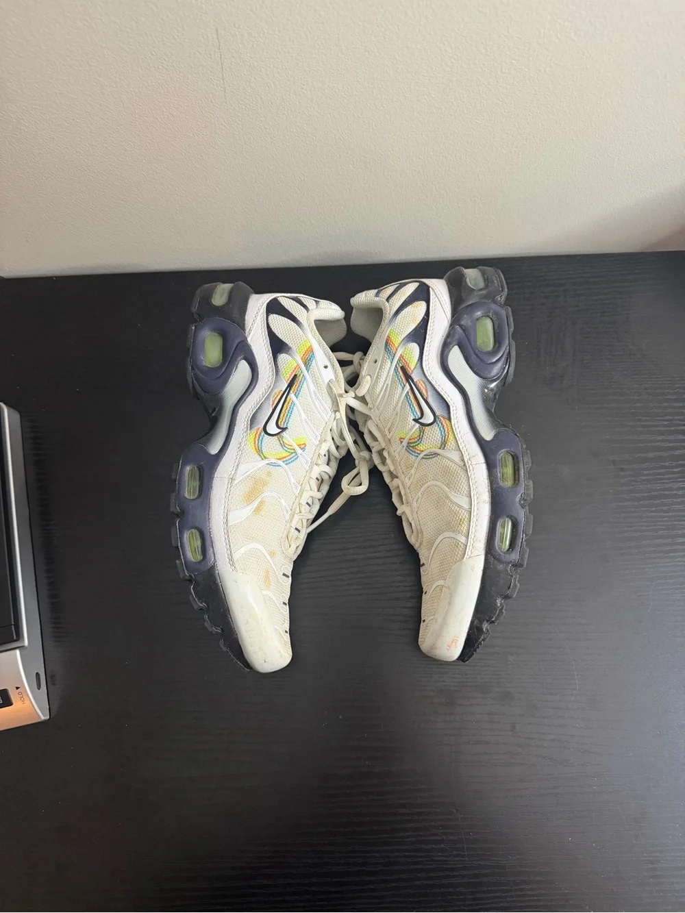 Nike Kids White Sneakers with Yellow and Green Accents